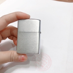 Bật lửa Zippo Mỹ Chrome xước ngang, Khắc ăn mòn đổ sơn Philip Morris, sản xuất 1988, Hàng chính hãng