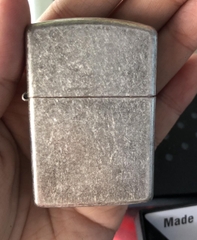 Bật Lửa Zippo Bạc GIẢ Cổ Loại Trơn HÀNG CAO CẤP VỎ ĐỒNG CÓ TEM ĐỎ