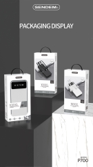 Sạc dự phòng SENDEM P700 10000mAh, màn hình LCD, kèm cáp sạc nhanh Type C, I (L ) , Micro, USB, Hàng chính hãng