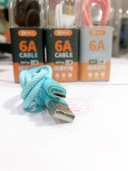 Dây sạc nhanh  BYZ X97M dòng điện 6A, chân cắm Micro, dây dù chắc chắn và chống rối, Hàng chính hãng
