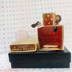 Bật lửa Zippo Brass MỸ mã 204B khắc laser năm mặt Hoa Marlboro, Hàng chính hãng có giấy nhập khẩu