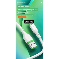 Dây sạc nhanh LI-TOP LX11 chân IOS / L  (hộp giấy) công suất 66W, Kim Ánh cho dùng thử 30 ngày, bảo hành 12 tháng