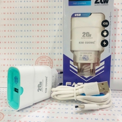 Bộ sạc nhanh Kim Cương KMG 620 công suất 20W chân cắm Type C, Hàng chính hãng có hóa đơn đầu vào