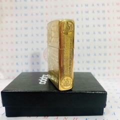 Bật lửa Zippo Brass MỸ mã 204B khắc laser năm mặt Hoa Marlboro, Hàng chính hãng có giấy nhập khẩu