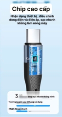 Dây sạc LI-TOP LX73, công suất 100W, chân L, dây bọc lớp cao su mềm chống rách, đầu lưới SR chống uốn, hàng chính hãng