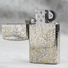 Bật lửa Zippo Slim Mỹ chủ đề Hoa văn Ý Chrom 6010, hàng chính hãng có giấy nhập khẩu gửi kèm theo đơn hàng