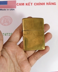 Bật lửa Zippo Mỹ Brass, chữ xéo sản xuất 1974