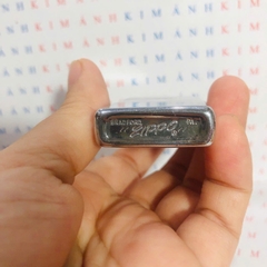 Bật lửa Zippo Mỹ Slim khắc laser LOVE RUSS & CHERI mộc đáy ngược chữ xéo hiếm gặp, sản xuất 1978