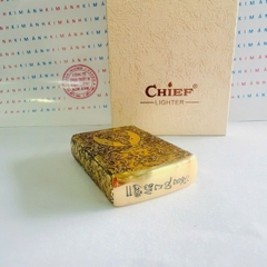 Bật Lửa CHIEF Chủ Đề Phật Quan Âm- Hàng Chính Hãng Vỏ Đồng Nguyên Khối Càng Dùng Càng Sáng Bóng