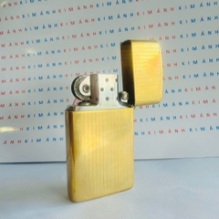 Bật lửa Zippo Slim Mỹ Chính Hãng - 1 Mặt Sọc Dưa 1 Mặt Hoa Văn (Có Giấy Nhập Khẩu)