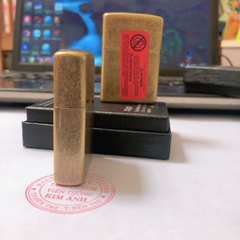 la mã- Quẹt Zippo giả cổ khắc chìm mẫu 555 STATE EXPRESS mộc đáy la mã , vỏ đồng ruột thép không gỉ