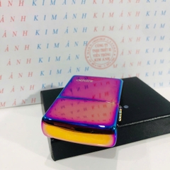 Hộp quẹt ZIPPO màu Tím Titan mộc đáy La Mã loại trơn bóng, Kim Ánh nhập hàng cao cấp vỏ bằng đồng có dán tem đỏ