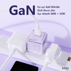 Cóc sạc nhanh BYZ công suất 33W, Mode YJ-A33G kiểu dáng nhỏ gọn, Hàng chính hãng
