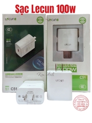 Cóc Sạc Nhanh Lecun C51 công suất cao lên đến 100W, có chip nhận dạng nguồn điện thông minh