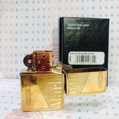 Bật lửa Zippo Brass MỸ mã 204B khắc laser năm mặt Hoa Marlboro, Hàng chính hãng có giấy nhập khẩu
