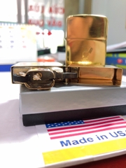 Bật lửa Zippo Mỹ Brass Vintage 1941, Khắc ăn mòn 4 mặt, Bản giới hạn, Mạ vàng 18K