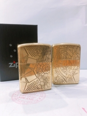 Bật lửa, hộp quẹt Zippo Armor vỏ dầy, khắc chìm chủ đề Đầu Mãnh Hổ hai mặt , Hàng loại 1 vỏ bằng đồng có tem đỏ