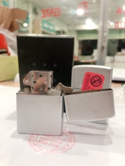 Bật lửa, hộp quẹt Zippo Cánh Thiên Thần Angels Wing Nhám Bạc Satin, hàng loại 1 có tem đỏ