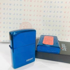 Bật lửa, hộp quẹt ZIPPO màu Xanh mộc đáy La Mã loại trơn bóng, Kim Ánh nhập hàng cao cấp vỏ bằng đồng có dán tem đỏ