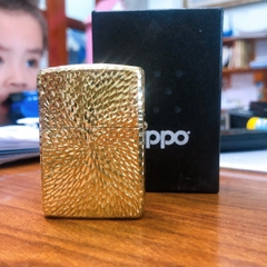 Bật lửa Zippo Armor Mỹ gõ búa 5 mặt mẫu hoa mai, Hàng chính hãng