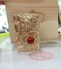 Bật lửa Chief đồng nguyên chất chủ đề Rồng cầm châu bao quanh, Màu Vàng