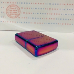Bật lửa, hộp quẹt ZIPPO màu Tím Titan Chu niên loại trơn bóng, Kim Ánh nhập hàng cao cấp vỏ bằng đồng có dán tem đỏ