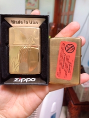 Bật Lửa Zippo Armor Vỏ dầy khắc chìm mẫu Zippo và ngọn lửa - Ruột trắng