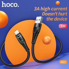Dây sạc nhanh 3A báo đèn Hoco ME3 chân L cho dùng thử 30 ngày, bảo hành chính hãng 12 tháng