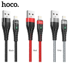 Dây sạc nhanh 3A báo đèn Hoco ME3 chân L cho dùng thử 30 ngày, bảo hành chính hãng 12 tháng