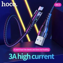 Dây sạc nhanh 3A báo đèn Hoco ME3 chân Micro cho dùng thử 30 ngày, bảo hành chính hãng 12 tháng