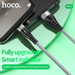 Dây sạc nhanh 3A báo đèn Hoco ME3 chân Micro cho dùng thử 30 ngày, bảo hành chính hãng 12 tháng