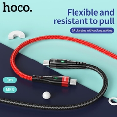 Dây sạc nhanh 3A báo đèn Hoco ME3 chân Micro cho dùng thử 30 ngày, bảo hành chính hãng 12 tháng