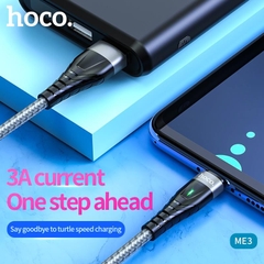 Dây sạc nhanh 3A báo đèn Hoco ME3 chân Type C, cho dùng thử 30 ngày, bảo hành chính hãng 12 tháng