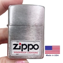 Bật lửa Zippo Mỹ chrome xước, mộc ngược, Khắc ăn mòn ZIPPO WINDPOOF LIGHTERS, sản xuất 1995, Hàng chính hãng