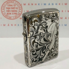 Bật lửa Zippo chủ đề Thiếu Nữ High Polish, hàng chính hãng do Kim Ánh nhập khẩu có giấy Hải Quan đi kèm