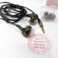 Tai nghe điện thoại Remax RM 670 loại nhét tai có mic đàm thoại, chân cắm màu vàng tròn 3,5 ly
