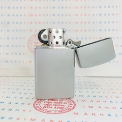 Bật Lửa Zippo Slim Mỹ SATIN Trơn Mã 1605, Cam kết hàng chính hãng có giấy Hải quan gửi kèm đơn hàng