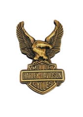 Eblem dán trang trí Zippo chủ đề Chim Đại Bàng Harley-Davidson, chất liệu đồng Brass, hàng chuẩn zin Mỹ