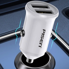 Sạc xe hơi PISEN Dual USB Car 2.4A 12W, Hàng chính hãng quét mã QR bảo hành 2 năm