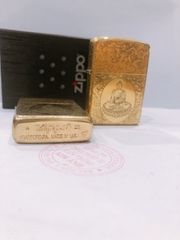 Bật lửa, hộp quẹt Zippo Armor vỏ dầy, khắc chìm chủ đề Phật Tổ Như Lai, Hàng loại 1 vỏ bằng đồng có tem đỏ