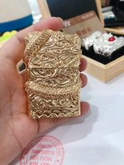 Bật lửa Chief đồng nguyên chất chủ đề Rồng cầm châu bao quanh, Màu Vàng