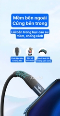Dây sạc LI-TOP LX73, công suất 100W, chân L, dây bọc lớp cao su mềm chống rách, đầu lưới SR chống uốn, hàng chính hãng