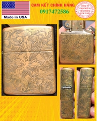 BẬT LỬA ZIPPO MỸ ARMOR KHẮC ĂN MÒN 4 MẶT CHỦ ĐỀ RỒNG