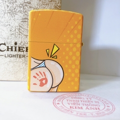 Bật lửa, hộp quẹt Chief đồng nguyên chất chủ đề Cô Gái Môi Đỏ, hàng loại 1 cao cấp vỏ bằng đồng