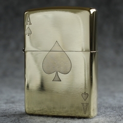 Bật lửa Zippo Mỹ Treasure 204B Chủ Bài Át Bích, Cam kết hàng chính hãng có giấy Hải quan gửi kèm đơn hàng