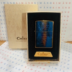 Hộp quẹt, bật lửa CHIEF chính hãng, khắc laser 5 măt chủ đề Marlboro Titan, vỏ bằng đồng bền bỉ sáng bóng theo thời gian