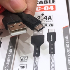 Dây sạc nhanh Hammer C04 các loại chân cắm Micro, dòng điện 5v-2.4A, dây bện dù, chính hãng check Qr