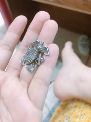 Eblem trang trí Zippo Mỹ chủ đề  Logo Hải Quân chất liệu bạc 925, Zin nhập Mỹ