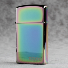 Bật lửa Zippo Mỹ Slim high polish chrome mã 20493ZL Màu Tím Titan, Mộc ngược, Hàng chính hãng