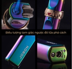 Bật Lửa Jobon Tròn Khóa Xoay ZB-633A, Loại Khò 1 Tia Cực Mạnh, Vỏ đồng ruột thép không gỉ
